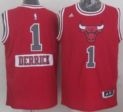 Jerseys Factory Cheap Bulls #1 Derrick Rose Red 2014-15 Christma