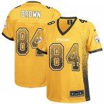 Jerseys Factory Cheap Nike Steelers #84 Antonio Brown Gold Women