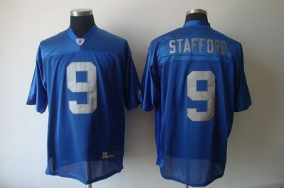 Jerseys Factory Cheap Lions #9 Matthew Stafford Blue Embroidered