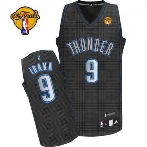 Jerseys Factory Cheap Thunder #9 Serge Ibaka Black Rhythm Fashio