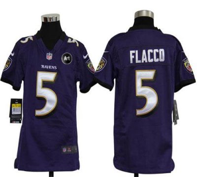 Jerseys Factory Cheap Nike Ravens #5 Joe Flacco Purple Team Colo