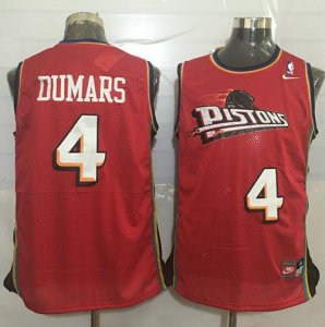 Jerseys Factory Cheap Pistons #4 Joe Dumars Red Nike Throwback S