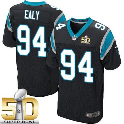 Jerseys Factory Cheap Nike Panthers #94 Kony Ealy Black Team Col