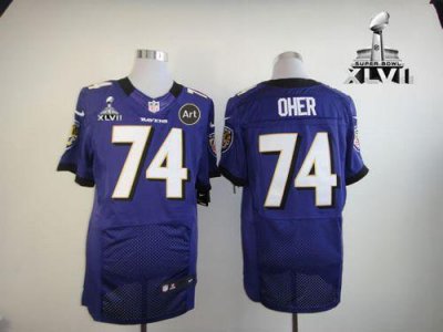 Jerseys Factory Cheap Nike Ravens #74 Michael Oher Purple Team C