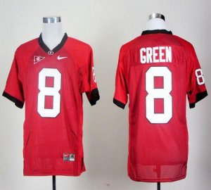 Jerseys Factory Cheap Bulldogs #8 A.J. Green Red Embroidered NCA