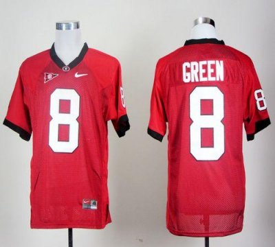 Jerseys Factory Cheap Bulldogs #8 A.J. Green Red Embroidered NCA