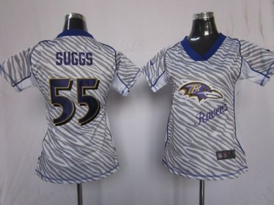 Jerseys Factory Cheap Nike Ravens #55 Terrell Suggs Zebra Women'