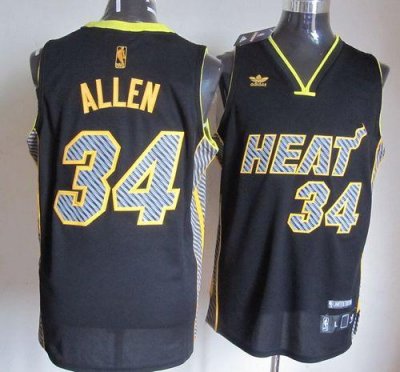 Jerseys Factory Cheap Heat #34 Ray Allen Black Electricity Fashi