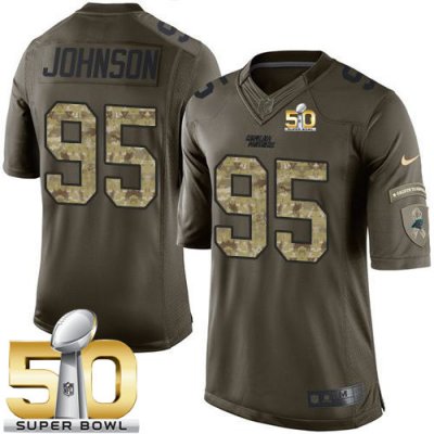 Jerseys Factory Cheap Nike Panthers #95 Charles Johnson Green Su