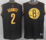 Jerseys Factory Cheap Nets #2 Kevin Garnett Black Precious Metal