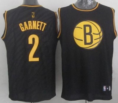 Jerseys Factory Cheap Nets #2 Kevin Garnett Black Precious Metal