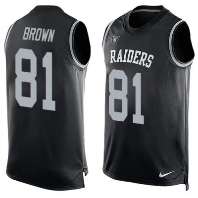 Jerseys Factory Cheap Nike Raiders #81 Tim Brown Black Team Colo