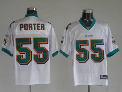 Jerseys Factory Cheap Dolphins Joey Porter #55 White Stitched NF