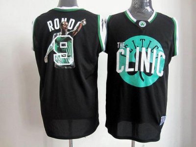 Jerseys Factory Cheap Celtics #9 Rajon Rondo Black Notorious Sti
