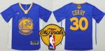 Jerseys Factory Cheap Warriors #30 Stephen Curry Blue Short Slee