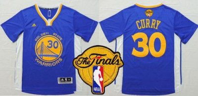 Jerseys Factory Cheap Warriors #30 Stephen Curry Blue Short Slee