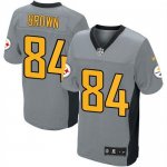 Jerseys Factory Cheap Nike Steelers #84 Antonio Brown Grey Shado