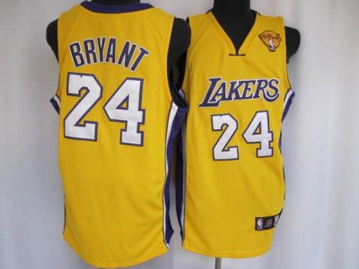 Jerseys Factory Cheap Lakers #24 Kobe Bryant Embroidered Yellow