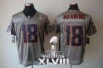 Jerseys Factory Cheap Nike Broncos #18 Peyton Manning Grey Shado