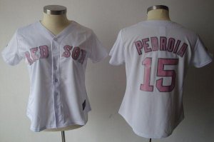 Jerseys Factory Cheap Red Sox #15 Dustin Pedroia White Pink No.
