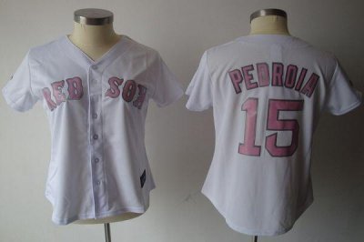 Jerseys Factory Cheap Red Sox #15 Dustin Pedroia White Pink No.