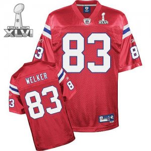 Jerseys Factory Cheap Patriots #83 Wes Welker Red Super Bowl XLV