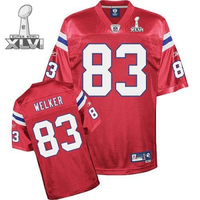 Jerseys Factory Cheap Patriots #83 Wes Welker Red Super Bowl XLV