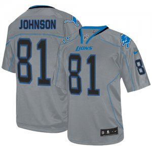Jerseys Factory Cheap Nike Lions #81 Calvin Johnson Lights Out G