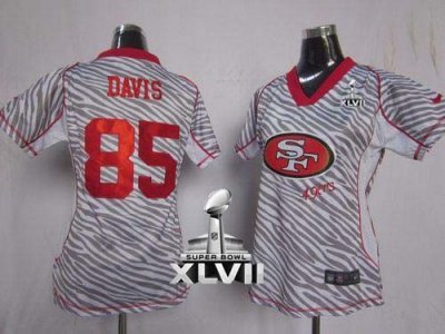Jerseys Factory Cheap Nike 49ers #85 Vernon Davis Zebra Super Bo