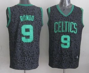 Jerseys Factory Cheap Celtics #9 Rajon Rondo Black Crazy Light S