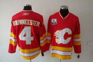 Jerseys Factory Cheap Flames #4 Jay Bouwmeester Embroidered Red