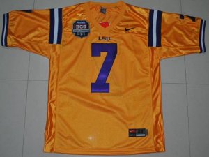 Jerseys Factory Cheap LSU Tigers #7 Tyrann Mathieu Gold 2012 BCS