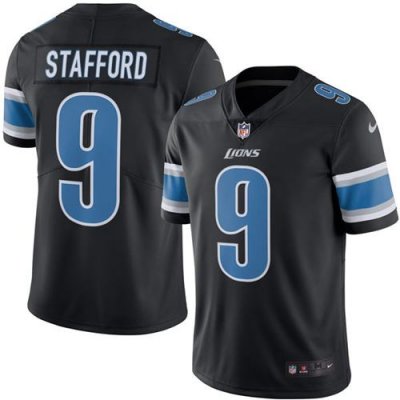Jerseys Factory Cheap Nike Lions #9 Matthew Stafford Black Men's