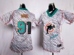 Jerseys Factory Cheap Nike Dolphins #91 Cameron Wake Zebra Women