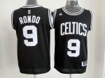 Jerseys Factory Cheap Celtics #9 Rajon Rondo Black/White Number