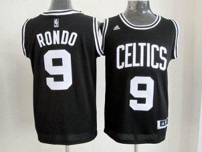 Jerseys Factory Cheap Celtics #9 Rajon Rondo Black/White Number