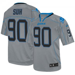 Jerseys Factory Cheap Nike Lions #90 Ndamukong Suh Lights Out Gr