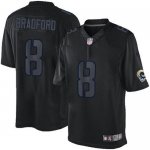 Jerseys Factory Cheap Nike Rams #8 Sam Bradford Black Men's Stit