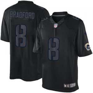 Jerseys Factory Cheap Nike Rams #8 Sam Bradford Black Men's Stit