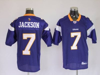 Jerseys Factory Cheap Vikings #7 Tarvaris Jackson Purple Stitche