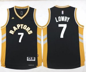 Jerseys Factory Cheap Raptors #7 Kyle Lowry Black/Gold Stitched