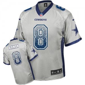 Jerseys Factory Cheap Nike Cowboys #8 Troy Aikman Grey Men's Sti