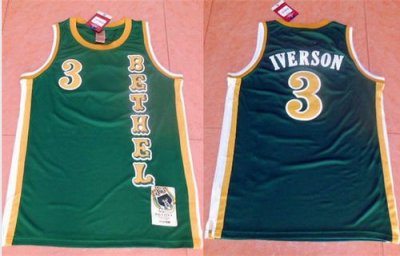 Jerseys Factory Cheap 76ers #3 Allen Iverson Green Bethel High S