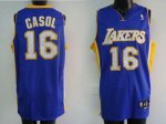 Jerseys Factory Cheap Lakers #16 Pau Gasol Embroidered Purple NB