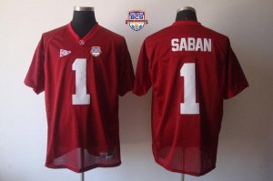 Jerseys Factory Cheap Crimson Tide #1 Nick Saban Red 2013 BCS Na