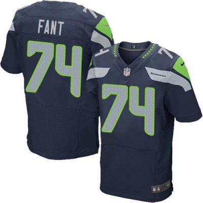 Jerseys Factory Cheap Nike Seahawks #74 George Fant Steel Blue T