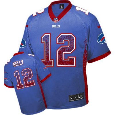 Jerseys Factory Cheap Nike Bills #12 Jim Kelly Royal Blue Team C