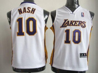 Jerseys Factory Cheap Revolution 30 Lakers #10 Steve Nash White