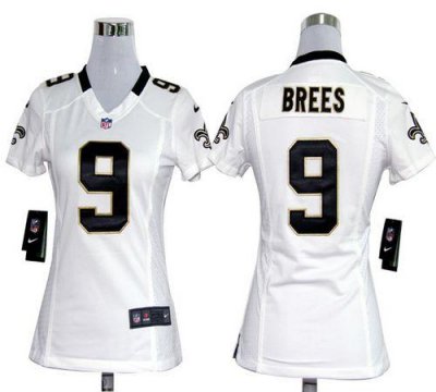 Jerseys Factory Cheap Nike Saints #9 Drew Brees White Women's Em