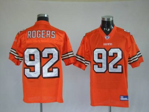 Jerseys Factory Cheap Browns #92 Shaun Rogers Orange Stitched NF